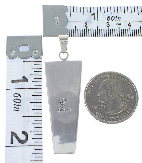Turquoise Inlay Silver Southwest Pendant AX48983